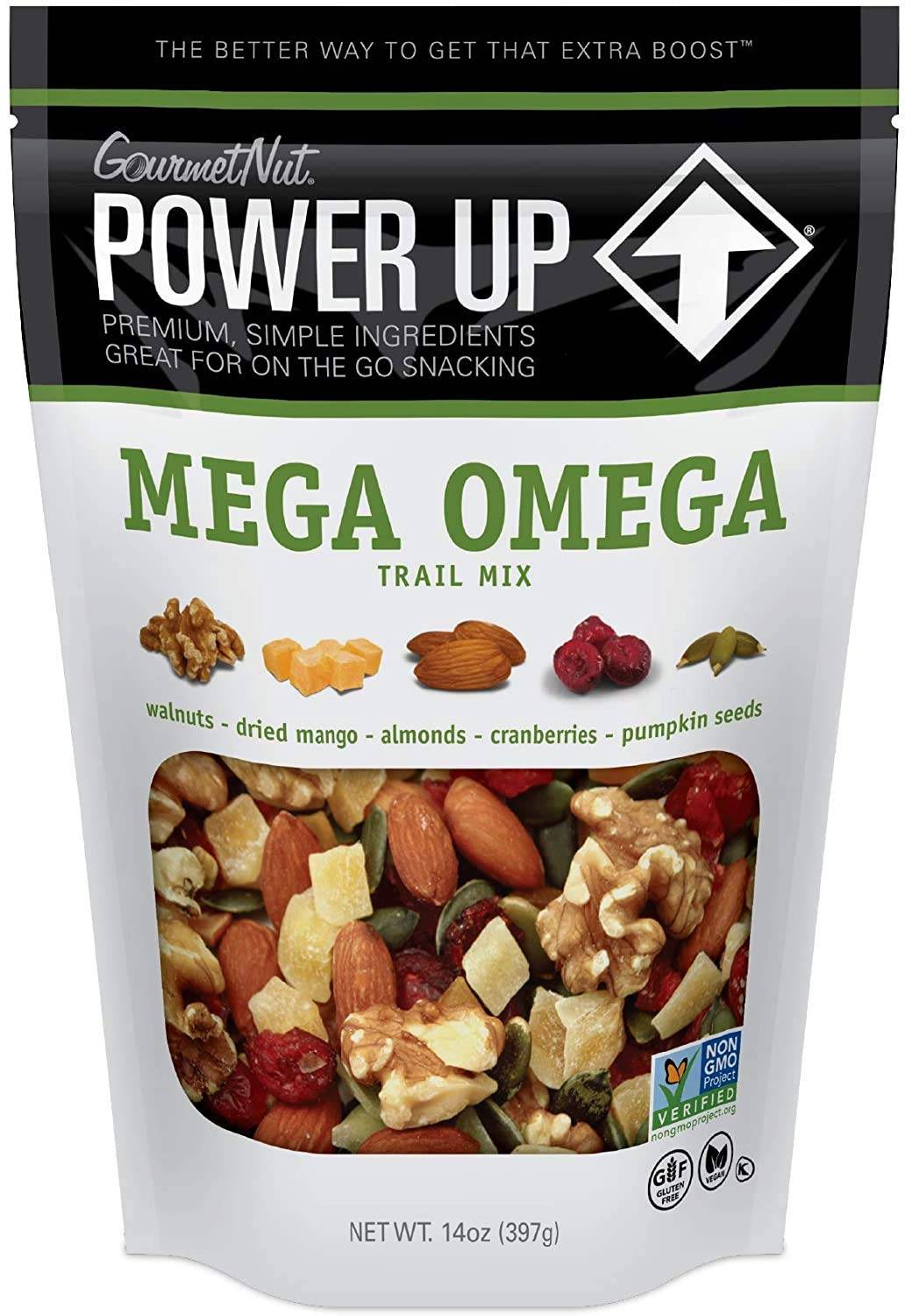 Power Up Trail Mix Gourmet Nut Bag, Mega Omega Power Up Trail Mix Gourmet Nut Bag, Mega Omega