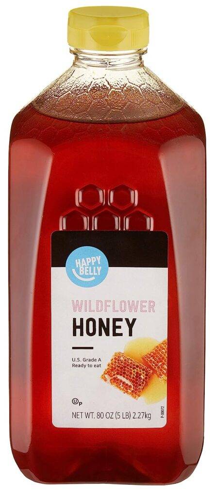 Amazon Brand - Happy Belly Wildflower Honey, 80 ounce (Previously Solimo)