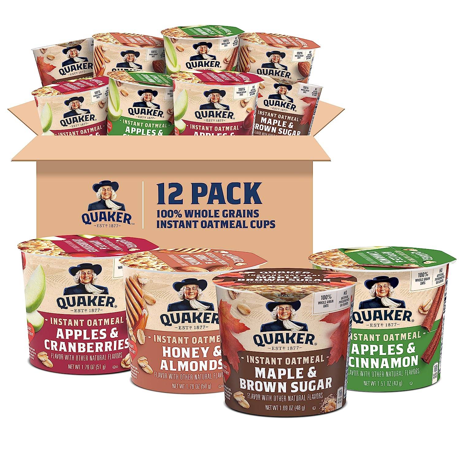 Quaker Instant Oatmeal Express Cups, 4 Flavor Variety Pack Quaker Instant Oatmeal Express Cups, 4 Flavor Variety Pack