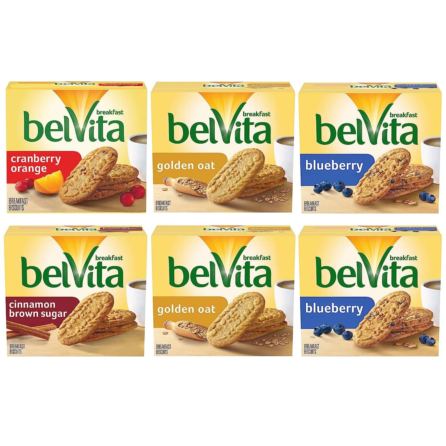belVita Breakfast Biscuits Variety Pack, 4 Flavors, 6 Boxes of 5 Packs (4 Biscuits Per Pack) belVita Breakfast Biscuits Variety Pack, 4 Flavors, 6 Boxes of 5 Packs (4 Biscuits Per Pack)